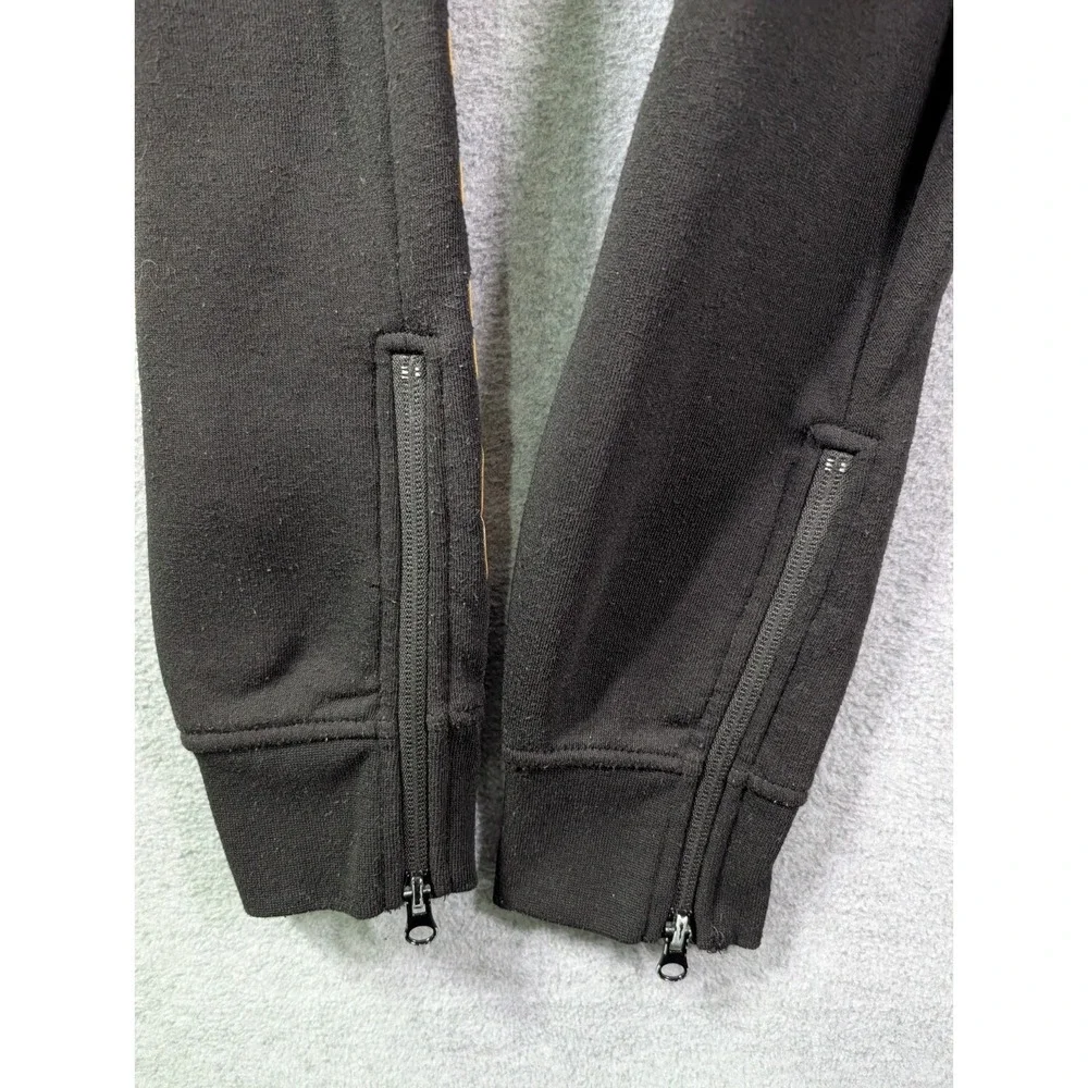 Akademiks Mens S Black Jogger Sweatpants Yellow Logo Zip Ankle Y2K Streetwear